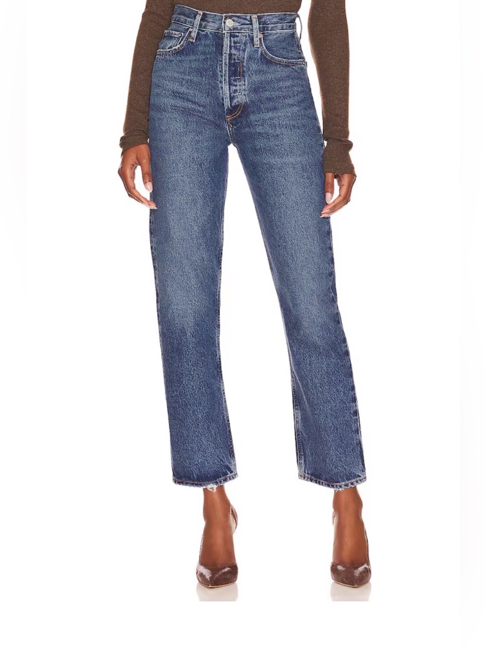 Agolde Women's Straight Leg Jeans in Medium Blue